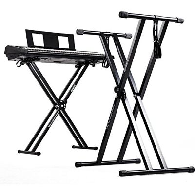 Duronic KS2B Synthesizer/toetsenbordhouder met schroeven en In hoogte verstelbaar van 33 tot 98 cm Maximale belasting 20 kg houder met syntheschroeven muziek kunst creatie piano Duronic KS2B Synthesizer/toetsenbordhouder met schroeven en In hoogte verstelbaar van 33 tot 98 cm Maximale belasting 20 kg houder met syntheschroeven muziek kunst creatie piano