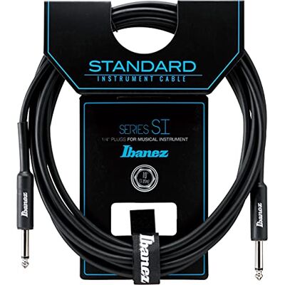 Ibanez SI-serie SI10 instrumentkabel (2 x rechte stekker op jack stekker, 3,05 m), zwart Ibanez SI-serie SI10 instrumentkabel (2 x rechte stekker op jack stekker, 3,05 m), zwart