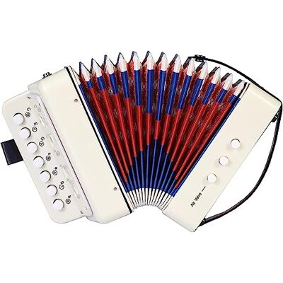 TLGREEN Accordeon voor kinderen, accordeon met 10 toetsen met riemen, accordeon muziekinstrument voor beginners, accordeon volwassenen en kinderen vanaf 3 jaar, wit TLGREEN Accordeon voor kinderen, accordeon met 10 toetsen met riemen, accordeon muziekinstrument voor beginners, accordeon volwassenen en kinderen vanaf 3 jaar, wit