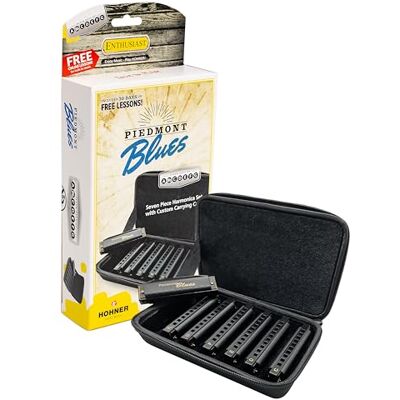 Hohner Piedmont Blues 7 Harmonica Pack met roestvrijstalen etui (PBH7) Hohner Piedmont Blues 7 Harmonica Pack met roestvrijstalen etui (PBH7)