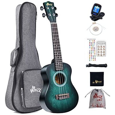 Winzz Ukulele Concert Beginners Volwassenen, 23 Inch Ukulele Kit Uniek Kleurenontwerp (Donker Cyaan) Winzz Ukulele Concert Beginners Volwassenen, 23 Inch Ukulele Kit Uniek Kleurenontwerp (Donker Cyaan)