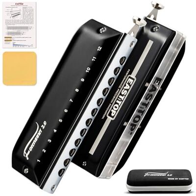East top Forerunner 2.0 Chromatische mondharmonica met 12 cellen, 48 tonen, chromatische harmonica bodemsleutel voor volwassenen, beginners en studenten East top Forerunner 2.0 Chromatische mondharmonica met 12 cellen, 48 tonen, chromatische harmonica bodemsleutel voor volwassenen, beginners en studenten