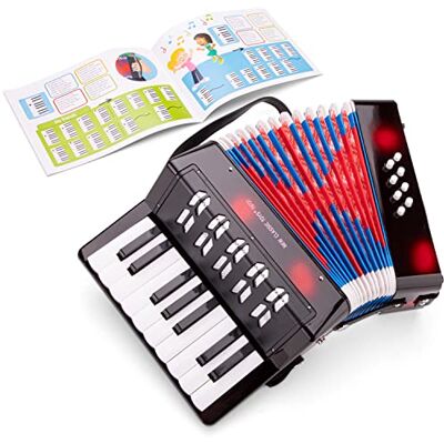 New Classic Toys Windinstrument voor beginners, accordeon, zwart, met muziekboek, 57, zwart New Classic Toys Windinstrument voor beginners, accordeon, zwart, met muziekboek, 57, zwart