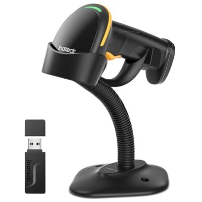 Inateck 2D Barrcode-handdouche met intelligente houder, draadloze barcodelezer, QR-scanner 2600 mAh, BCST-35 Inateck 2D Barrcode-handdouche met intelligente houder, draadloze barcodelezer, QR-scanner 2600 mAh, BCST-35