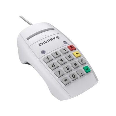 CHERRY Smart Terminal ST-2100 Smartcardlezer voor KVK, eGK en elektronische handtekeningen, thuisbank, USB-smartcardlezer, bediening met één hand, 16 toetsen, wit CHERRY Smart Terminal ST-2100 Smartcardlezer voor KVK, eGK en elektronische handtekeningen, thuisbank, USB-smartcardlezer, bediening met één hand, 16 toetsen, wit