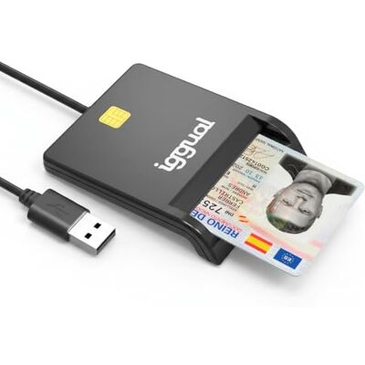 iggual ID-kaartlezer DNI SIP USB 2.0 zwart iggual ID-kaartlezer DNI SIP USB 2.0 zwart