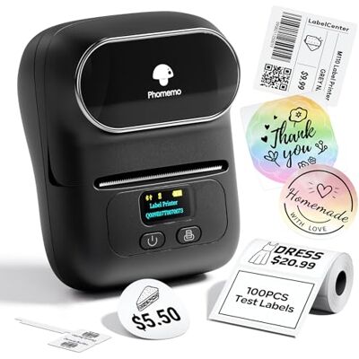 Phomemo M110 Thermische labelprinter, mini-draagbare Bluetooth-printer, voor kleding, supermarkt, detailhandel, enz., compatibel met Android en iOS, zwart Phomemo M110 Thermische labelprinter, mini-draagbare Bluetooth-printer, voor kleding, supermarkt, detailhandel, enz., compatibel met Android en iOS, zwart