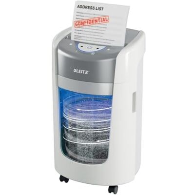 Leitz IQ OptiMax Small Office 225 papiervernietiger in P5, vernietigt tot 6 vellen (80 g/m²), stille papiervernietiger, looptijd van 20 minuten, inhoud 15 l, 225 mm x A4 Leitz IQ OptiMax Small Office 225 papiervernietiger in P5, vernietigt tot 6 vellen (80 g/m²), stille papiervernietiger, looptijd van 20 minuten, inhoud 15 l, 225 mm x A4