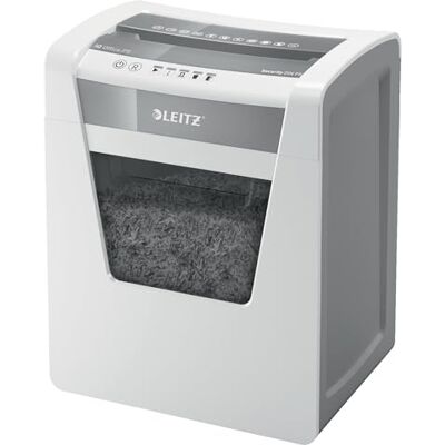 Leitz Papierversnipperaar Micro IQ Office P5, tot 10 vellen, mand 23L, wit, 80020000 Leitz Papierversnipperaar Micro IQ Office P5, tot 10 vellen, mand 23L, wit, 80020000