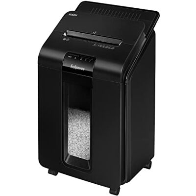 Fellowes Automatische papiervernietiger, AutoMax papiervernietiger, 100 m, micro-cut, kruissnede, 10 vellen, mand 23 l, huis en kantoor, slijpmachine Silent Shred technologie, DIN P4 Fellowes Automatische papiervernietiger, AutoMax papiervernietiger, 100 m, micro-cut, kruissnede, 10 vellen, mand 23 l, huis en kantoor, slijpmachine Silent Shred technologie, DIN P4