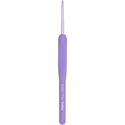 Tulip Etimo Murasaki Ergonomische aluminium haak met softgrip-handgreep, licht en gladde punt voor alle soorten draad, paarse handgreep, 2,75 mm, 1 stuk Tulip Etimo Murasaki Ergonomische aluminium haak met softgrip-handgreep, licht en gladde punt voor alle soorten draad, paarse handgreep, 2,75 mm, 1 stuk