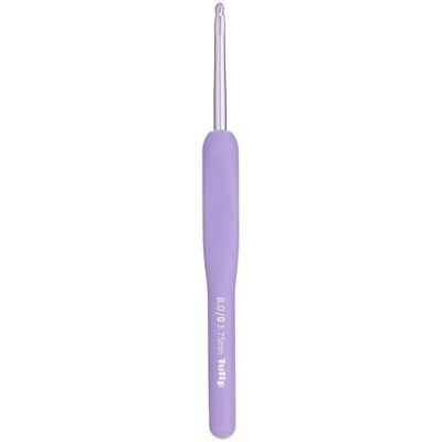 Tulip Etimo Murasaki Ergonomische aluminium haak met softgrip-handgreep, licht en gladde punt voor alle soorten draad, paarse handgreep, 5 mm, 1 stuk Tulip Etimo Murasaki Ergonomische aluminium haak met softgrip-handgreep, licht en gladde punt voor alle soorten draad, paarse handgreep, 5 mm, 1 stuk