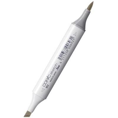 Copic Sketch Marker type W 2 warm grijs nr. 2 professionele penseelmarker met Super Brush punt en medium punt Copic Sketch Marker type W 2 warm grijs nr. 2 professionele penseelmarker met Super Brush punt en medium punt