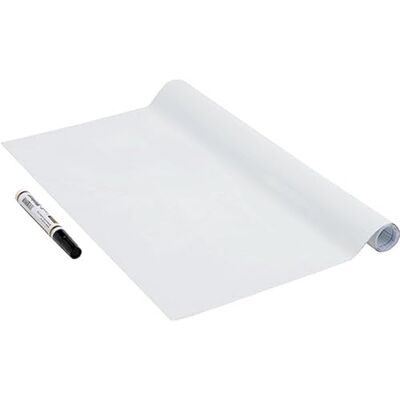 Venilia 53005 Whiteboard-folie met pen, whiteboardfolie en krijtbordfolie, 45 cm x 1,5 m, 150 µm (dikte: 0,15 mm) Venilia 53005 Whiteboard-folie met pen, whiteboardfolie en krijtbordfolie, 45 cm x 1,5 m, 150 µm (dikte: 0,15 mm)