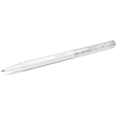 Swarovski Crystalline Ballpoint Pen, White Lacquered Barrel with Eight Crystal Facets and More Than 400 Clear Crystals, From The Crystalline Collection Swarovski Crystalline Ballpoint Pen, White Lacquered Barrel with Eight Crystal Facets and More Than 400 Clear Crystals, From The Crystalline Collection