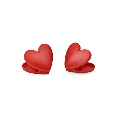 Legami Pacco Bag Clips, 4,5 x 4 cm, thema hart van kunststof voor het afsluiten van verpakkingen Legami Pacco Bag Clips, 4,5 x 4 cm, thema hart van kunststof voor het afsluiten van verpakkingen