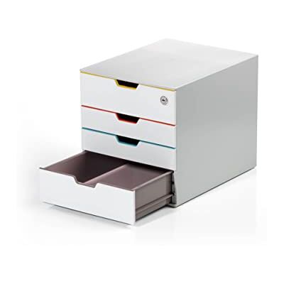 Durable VARICOLOR MIX 4 SAFE – afsluitbare archiefmodule met 4 laden – bureauopslag voor documenten in A4-formaat – meerkleurig – 762627 Durable VARICOLOR MIX 4 SAFE – afsluitbare archiefmodule met 4 laden – bureauopslag voor documenten in A4-formaat – meerkleurig – 762627