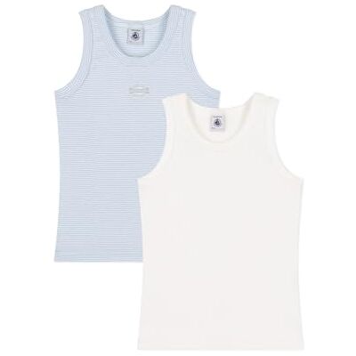 Petit Bateau A0bn0 Débardeurs Sans Manches Garçon (lot de 2) 2 jaar Petit Bateau A0bn0 Débardeurs Sans Manches Garçon (lot de 2) 2 jaar