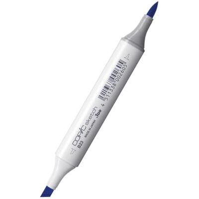 Copic Sketch B23, Phthalo Blue, Twin Marker met medium punt en penseelpunt Copic Sketch B23, Phthalo Blue, Twin Marker met medium punt en penseelpunt
