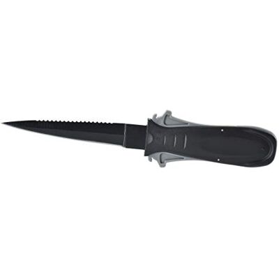 SEAC Sharp Veiligheidsmes voor onderwaterharpoenvissen, zwarte beschermlaag, 9 cm lang SEAC Sharp Veiligheidsmes voor onderwaterharpoenvissen, zwarte beschermlaag, 9 cm lang