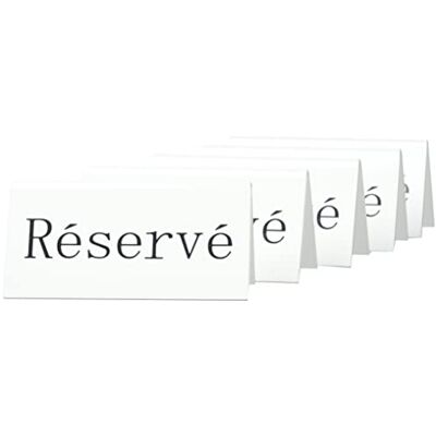 SECURIT Reserveringstafelhouders, gereserveerd Frans (5 stuks), acryl, wit, 5 x 10 x 4, 5 cm SECURIT Reserveringstafelhouders, gereserveerd Frans (5 stuks), acryl, wit, 5 x 10 x 4, 5 cm