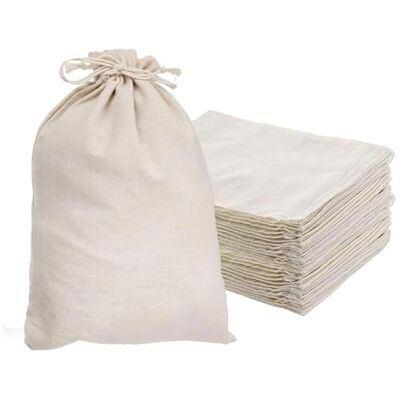 Intckwan 8 stuks Jumbo katoenen zakken om te beschilderen (25 x 30 cm), lege stoffen zakken met trekkoord, stoffen zakken voor graffiti en borduurwerk, ideaal voor bruiloft, doop, kalender Intckwan 8 stuks Jumbo katoenen zakken om te beschilderen (25 x 30 cm), lege stoffen zakken met trekkoord, stoffen zakken voor graffiti en borduurwerk, ideaal voor bruiloft, doop, kalender