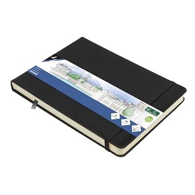 Kangaro Art Schetsboek, A5, landschap, zwart, PU hardcover, 80 vellen, 140 g, crèmekleurig papier Kangaro Art Schetsboek, A5, landschap, zwart, PU hardcover, 80 vellen, 140 g, crèmekleurig papier