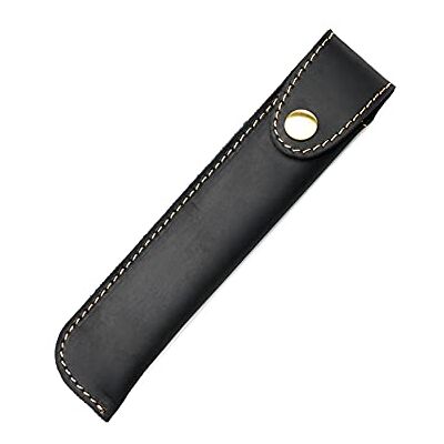 Kaizuca Balpen lederen etui, pennenetui, Crazy Horse lederen etui met metalen sluiting, voor vulpen, balpen, zwart, plunjezak Kaizuca Balpen lederen etui, pennenetui, Crazy Horse lederen etui met metalen sluiting, voor vulpen, balpen, zwart, plunjezak