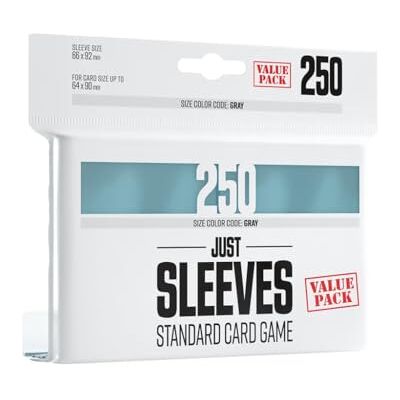 Gamegenic Just Sleeves Value Pack 250 kaarthoezen Transparant Glanzend 250 hoezen per verpakking, afmetingen zakje: 66 x 92 mm, kaartgrootte tot 64 x 90 mm Gamegenic Just Sleeves Value Pack 250 kaarthoezen Transparant Glanzend 250 hoezen per verpakking, afmetingen zakje: 66 x 92 mm, kaartgrootte tot 64 x 90 mm