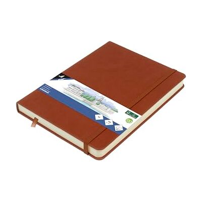 Kangaro Art Schetsboek, A5, cognac, hardcover, 80 vellen, 140 g, crèmekleurig papier met elastiek en lint Kangaro Art Schetsboek, A5, cognac, hardcover, 80 vellen, 140 g, crèmekleurig papier met elastiek en lint