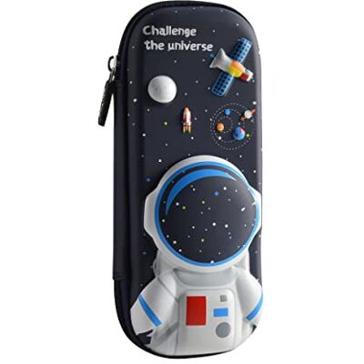 flyorigin Pennenetui, beste cadeau, 3D-pennenetui, voor jongens en meisjes, groot potlood, pennenhouder, opbergetui, zwart, astronaut, schooltassenset flyorigin Pennenetui, beste cadeau, 3D-pennenetui, voor jongens en meisjes, groot potlood, pennenhouder, opbergetui, zwart, astronaut, schooltassenset