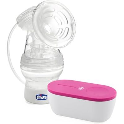 Chicco , Draagbare elektrische borstkolf, compact en licht, efficiënte en natuurlijke extractie met 5 intensiteitsniveaus, zacht en ergonomisch, met schuine zuiger en luchtdichte dop, wit, 150 ml Chicco , Draagbare elektrische borstkolf, compact en licht, efficiënte en natuurlijke extractie met 5 intensiteitsniveaus, zacht en ergonomisch, met schuine zuiger en luchtdichte dop, wit, 150 ml