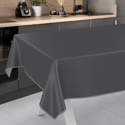 ANRO Afwasbaar tafelzeil, tuintafelkleed, voor buiten en binnen, met zoom, antraciet, 120 x 140 cm ANRO Afwasbaar tafelzeil, tuintafelkleed, voor buiten en binnen, met zoom, antraciet, 120 x 140 cm