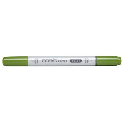 Copic Ciao YG17, Grass Green, Twin Marker met medium brede punt en penseelpunt Copic Ciao YG17, Grass Green, Twin Marker met medium brede punt en penseelpunt