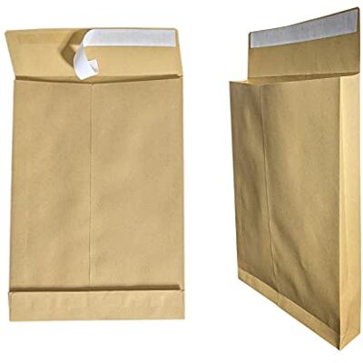 Oxycute GD 50 stuks geplooide zakken B4 A4 bruin 250 x 353 mm 4 cm met afneembare band 130 g/m² geplooide verzendzakken motiefzakken Oxycute GD 50 stuks geplooide zakken B4 A4 bruin 250 x 353 mm 4 cm met afneembare band 130 g/m² geplooide verzendzakken motiefzakken