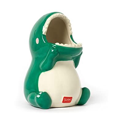 Legami Desk Friends Pennenhouder, keramiek, 12 x 9,7 cm, dino thema, kantoor, handbeschilderd Legami Desk Friends Pennenhouder, keramiek, 12 x 9,7 cm, dino thema, kantoor, handbeschilderd