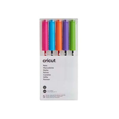 Cricut Pennenset met extra fijne punt, glanzend (doos van 5), levendige kleuren Cricut Pennenset met extra fijne punt, glanzend (doos van 5), levendige kleuren