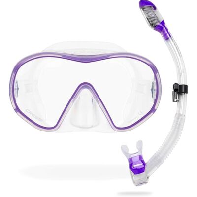 CRESSI Frameloos duikmasker en droge snorkel met één lens voor snorkelen, duiken, F-Dual en Supernova Dry: ontworpen in Italië CRESSI Frameloos duikmasker en droge snorkel met één lens voor snorkelen, duiken, F-Dual en Supernova Dry: ontworpen in Italië
