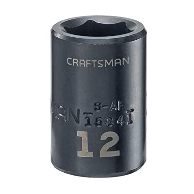 Craftsman Douille à choc, peu profonde, métrique, entraînement 3/8", 12 mm (CMMT15841) Craftsman Douille à choc, peu profonde, métrique, entraînement 3/8", 12 mm (CMMT15841)