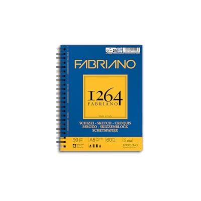 Fabriano Unbekannt Honsell 19100634 Schizzi 1264 schetspapier, spiraalbinding, A5, 90 g/m², ivoorwit, 60 vellen Fabriano Unbekannt Honsell 19100634 Schizzi 1264 schetspapier, spiraalbinding, A5, 90 g/m², ivoorwit, 60 vellen