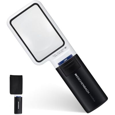 Eschenbach OPTIK MobiluxLED 15113 Handloep met ledverlichting, 75 x 50 mm, vergroting 3,5 x 50 mm Eschenbach OPTIK MobiluxLED 15113 Handloep met ledverlichting, 75 x 50 mm, vergroting 3,5 x 50 mm