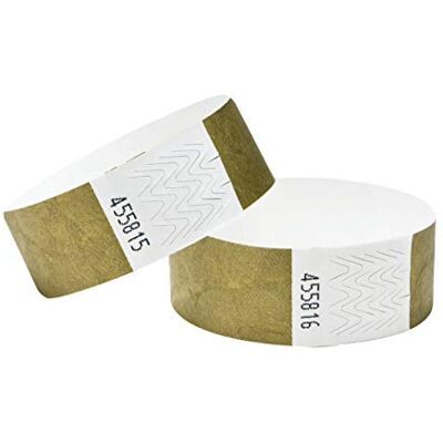 J&R Wristbands 1000 stuks tyvek armbanden goud J&R Wristbands 1000 stuks tyvek armbanden goud