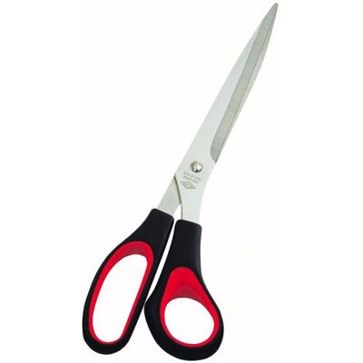WEDO 97610 roestvrij stalen schaar met zacht handvat, 25,5 cm, zwart/rood WEDO 97610 roestvrij stalen schaar met zacht handvat, 25,5 cm, zwart/rood