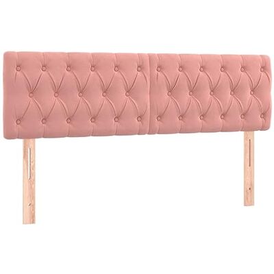 vidaXL Hoofdeinde, 2 stuks, roze, 80 x 78/88 cm, fluweel vidaXL Hoofdeinde, 2 stuks, roze, 80 x 78/88 cm, fluweel