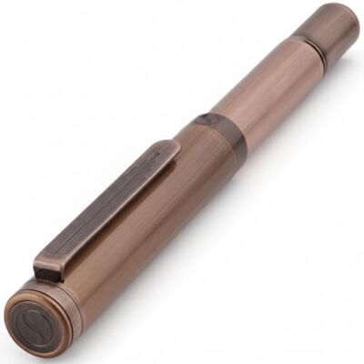 Scriveiner EDC Luxe rollerbalpen, leuke zakpen, handgeborstelde koperen afwerking, schrijfstift, geschenkdoos voor mannen en vrouwen, Duitse Schmidt-navulverpakking, designpen voor kantoor Scriveiner EDC Luxe rollerbalpen, leuke zakpen, handgeborstelde koperen afwerking, schrijfstift, geschenkdoos voor mannen en vrouwen, Duitse Schmidt-navulverpakking, designpen voor kantoor