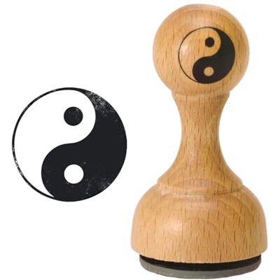 trendaffe Yin en Yang stempel van hout, Yin & Yang trendaffe Yin en Yang stempel van hout, Yin & Yang