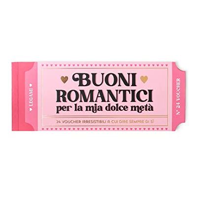 Legami LC0001 blok met 24 vakken, 20,3 x 8,2 cm, van papier, romantische luchtkussens, 2 goede personalisatie, perforatie voor de afvoer, Italiaanse tong, gemaakt in Italië Legami LC0001 blok met 24 vakken, 20,3 x 8,2 cm, van papier, romantische luchtkussens, 2 goede personalisatie, perforatie voor de afvoer, Italiaanse tong, gemaakt in Italië