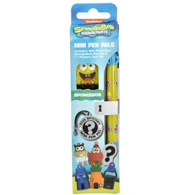 Thumbs Up Spongebob balpen met 2 verzamelfiguren, pen in het ontwerp van de beroemde kinderserie, officiële merch, ideaal voor fans Thumbs Up Spongebob balpen met 2 verzamelfiguren, pen in het ontwerp van de beroemde kinderserie, officiële merch, ideaal voor fans