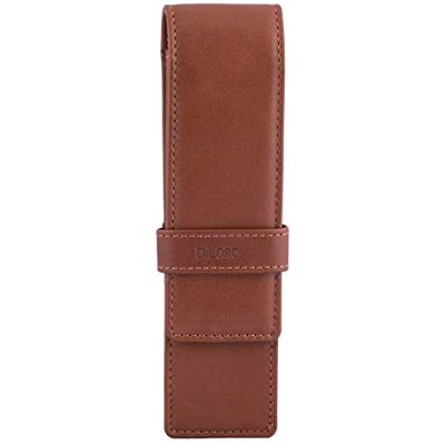 DiLoro Dubbele leren etui voor vulpen, rollerbalpen en potloden, Bugatti Tan, klassiek DiLoro Dubbele leren etui voor vulpen, rollerbalpen en potloden, Bugatti Tan, klassiek