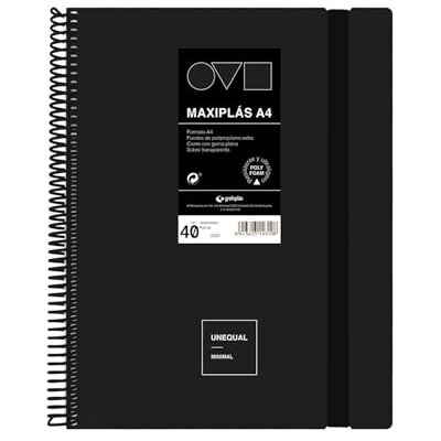 Grafoplás Grafoplas A4 kunststof insteekmap, 40 transparante hoesjes, harde kaft van polyfoam, duurzaam en ultralicht, zwart, spiraalbinding, PVC, ideaal voor documenten Grafoplás Grafoplas A4 kunststof insteekmap, 40 transparante hoesjes, harde kaft van polyfoam, duurzaam en ultralicht, zwart, spiraalbinding, PVC, ideaal voor documenten